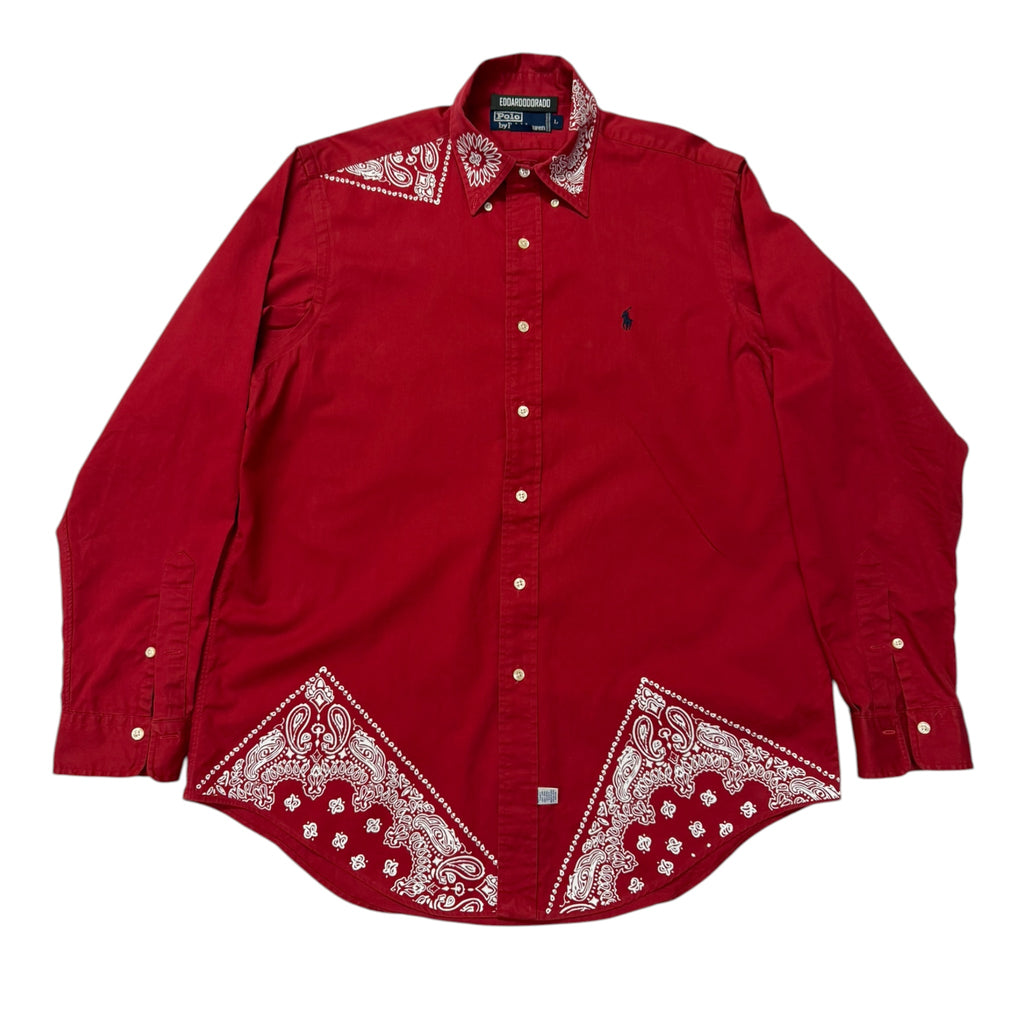 camicia vintage ralph lauren custom tg L bandana rossa