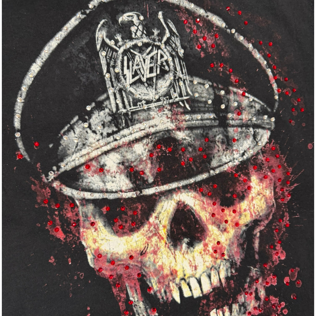 t shirt vintage con strass slayer tg l