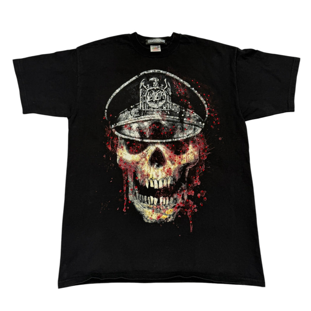 t shirt vintage con strass slayer tg l