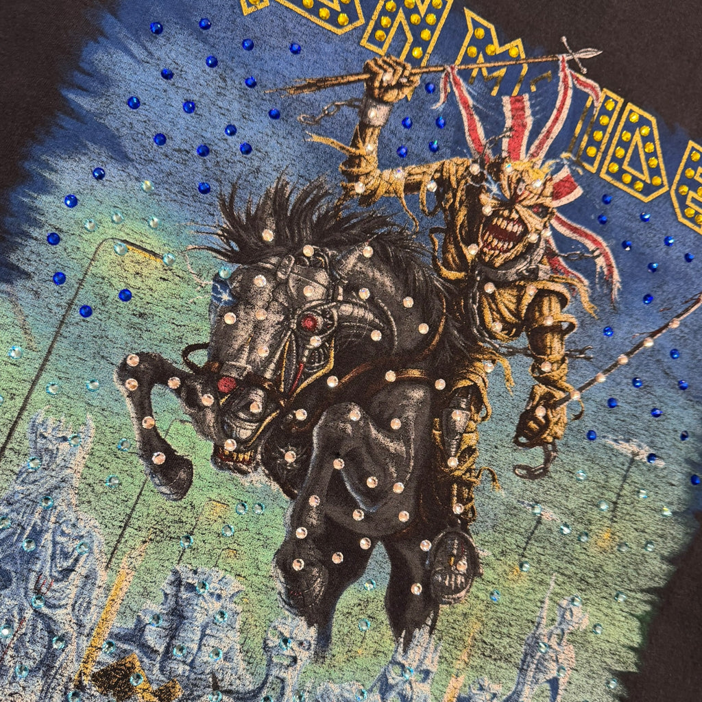 t shirt vintage con strass Iron Maiden tg xl