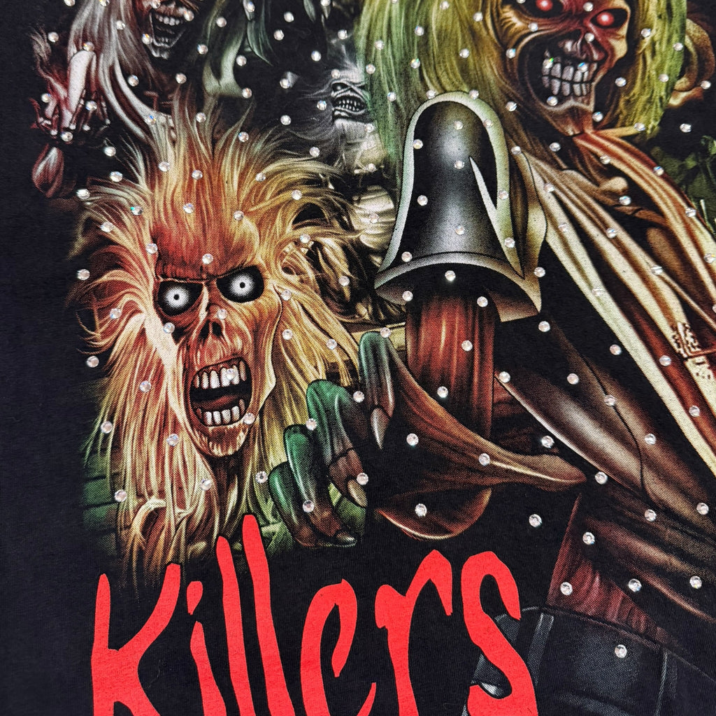 t shirt vintage con strass Iron Maiden tg S