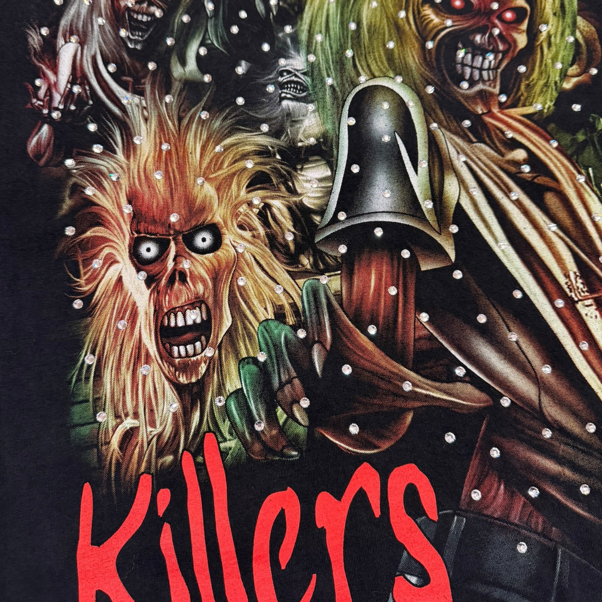 t shirt vintage con strass Iron Maiden tg S