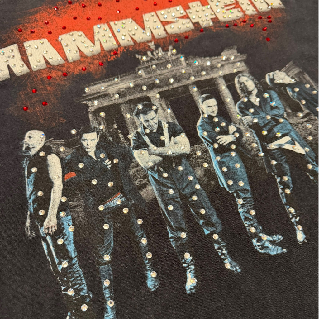 t shirt vintage con strass Rammstein tg M