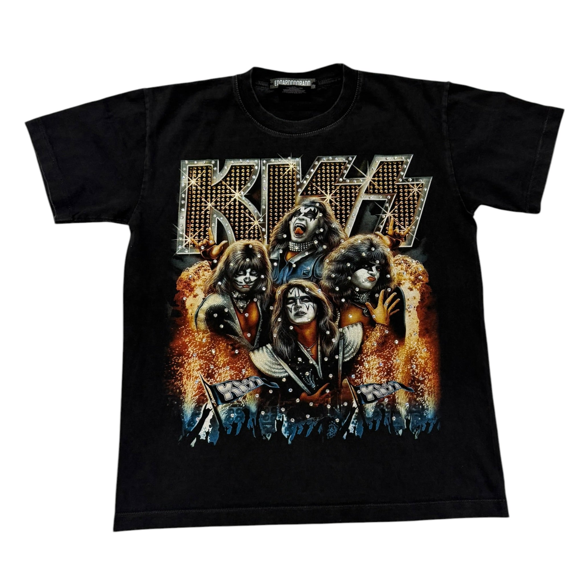 t shirt vintage con strass kisstg M