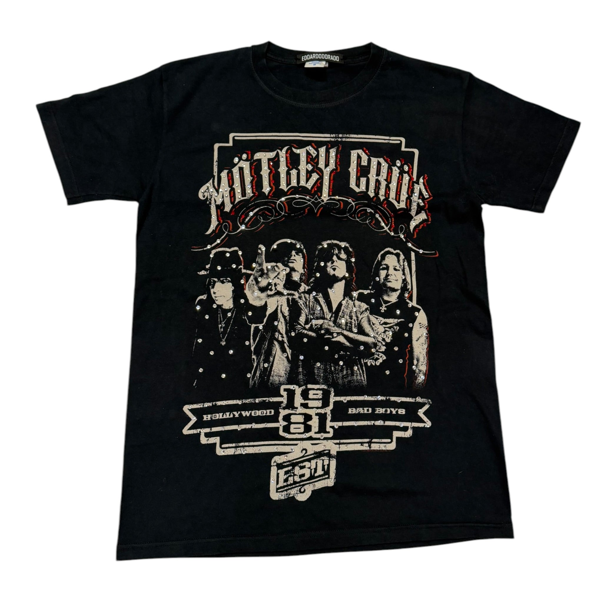 t shirt vintage con strass motley crue tg M