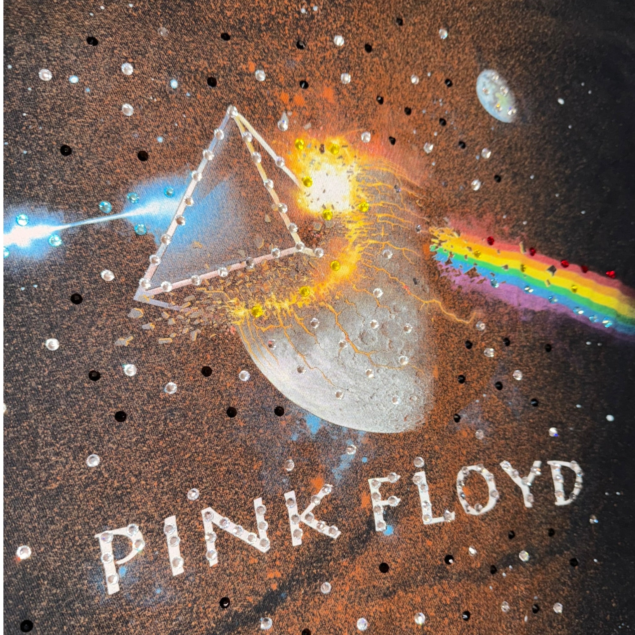 t shirt vintage con strass Pink floyd tg L