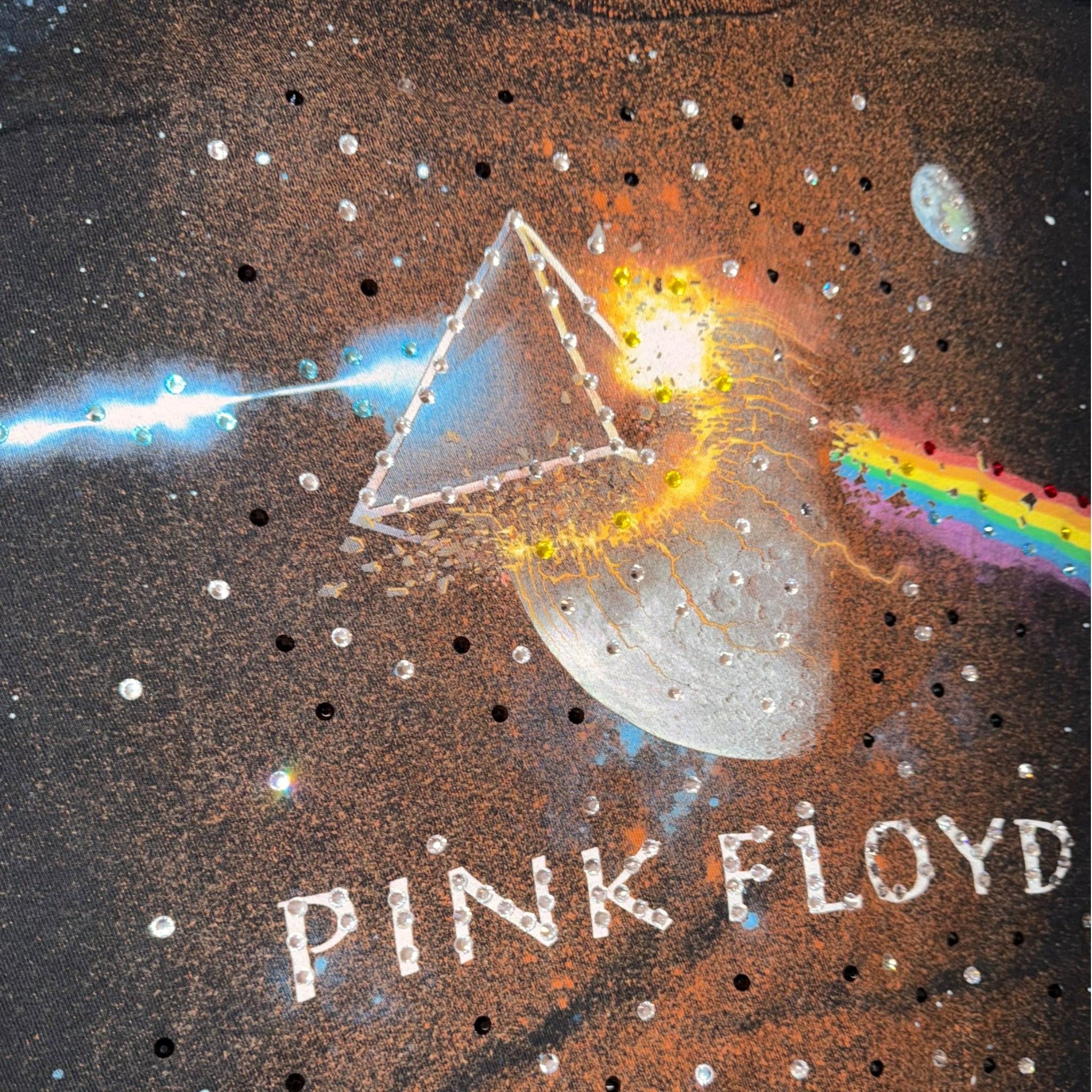 t shirt vintage con strass Pink floyd tg L