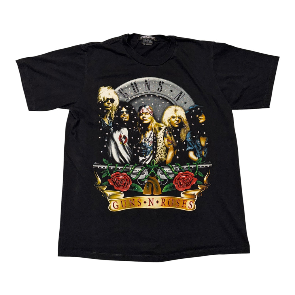 t shirt vintage con strass guns n roses  tg L