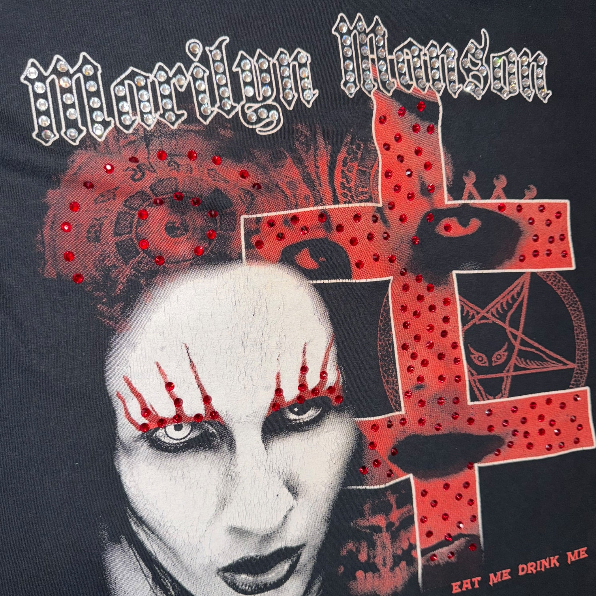 t shirt vintage con strass Marilyn Manson tg XL