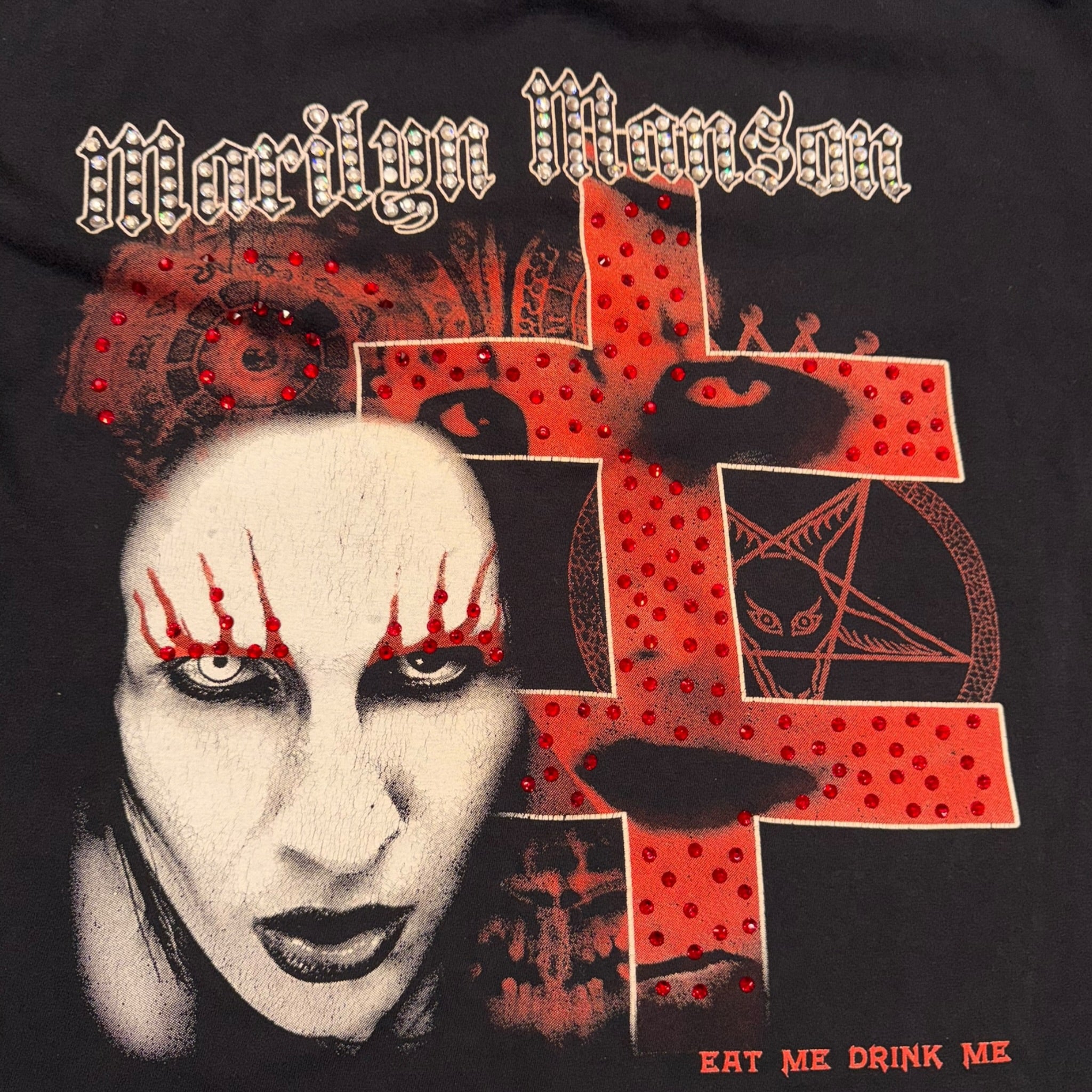 t shirt vintage con strass Marilyn Manson tg XL