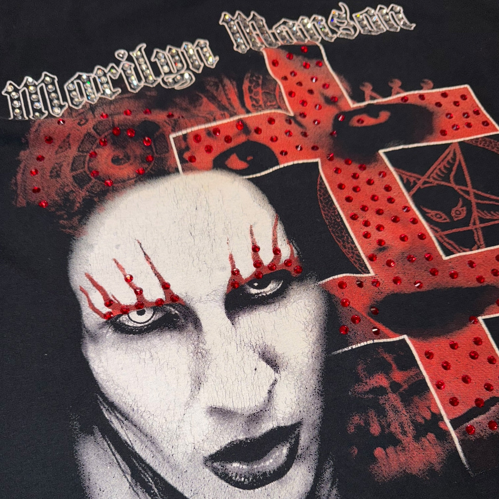 t shirt vintage con strass Marilyn Manson tg XL