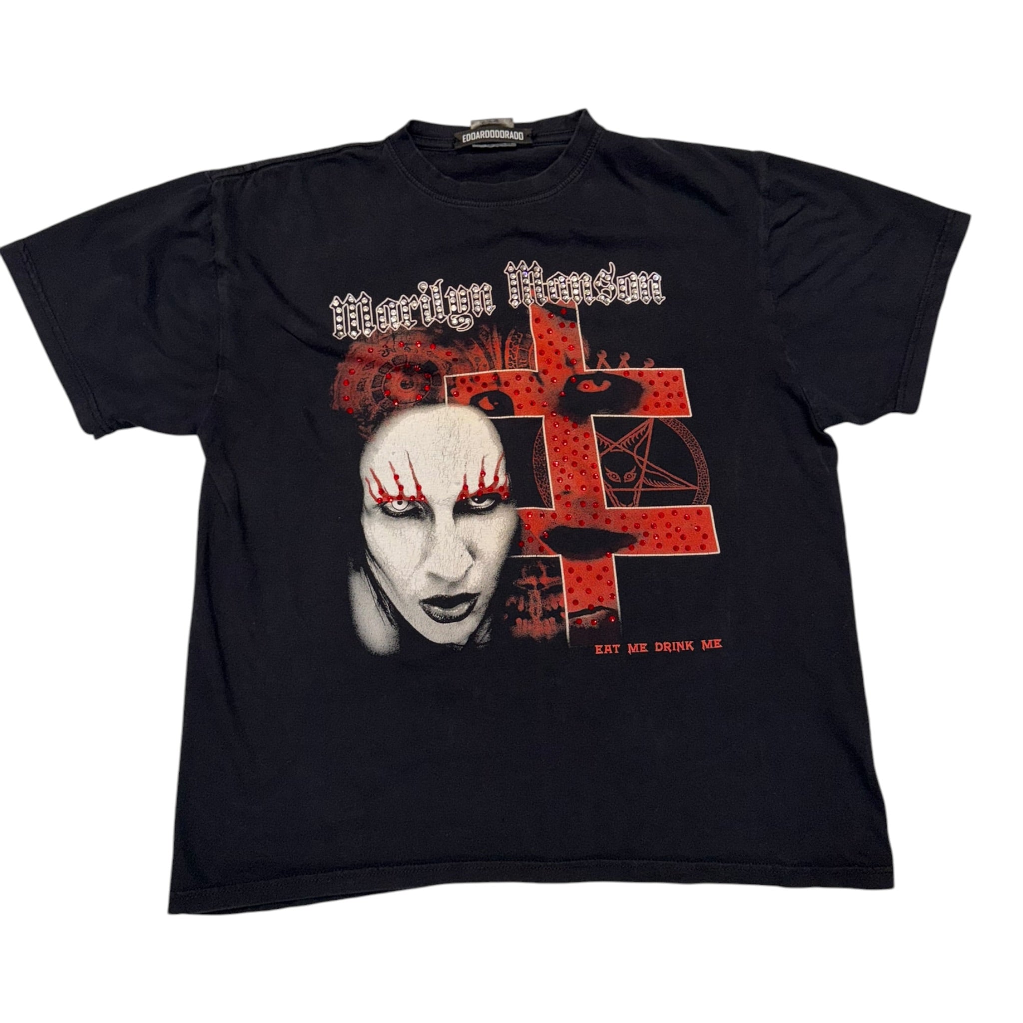 t shirt vintage con strass Marilyn Manson tg XL