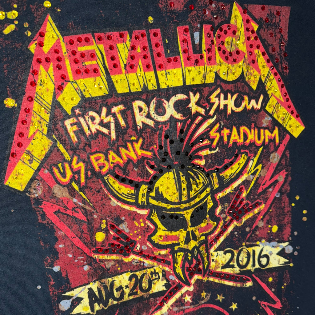 t shirt vintage con strass Metallica tg M