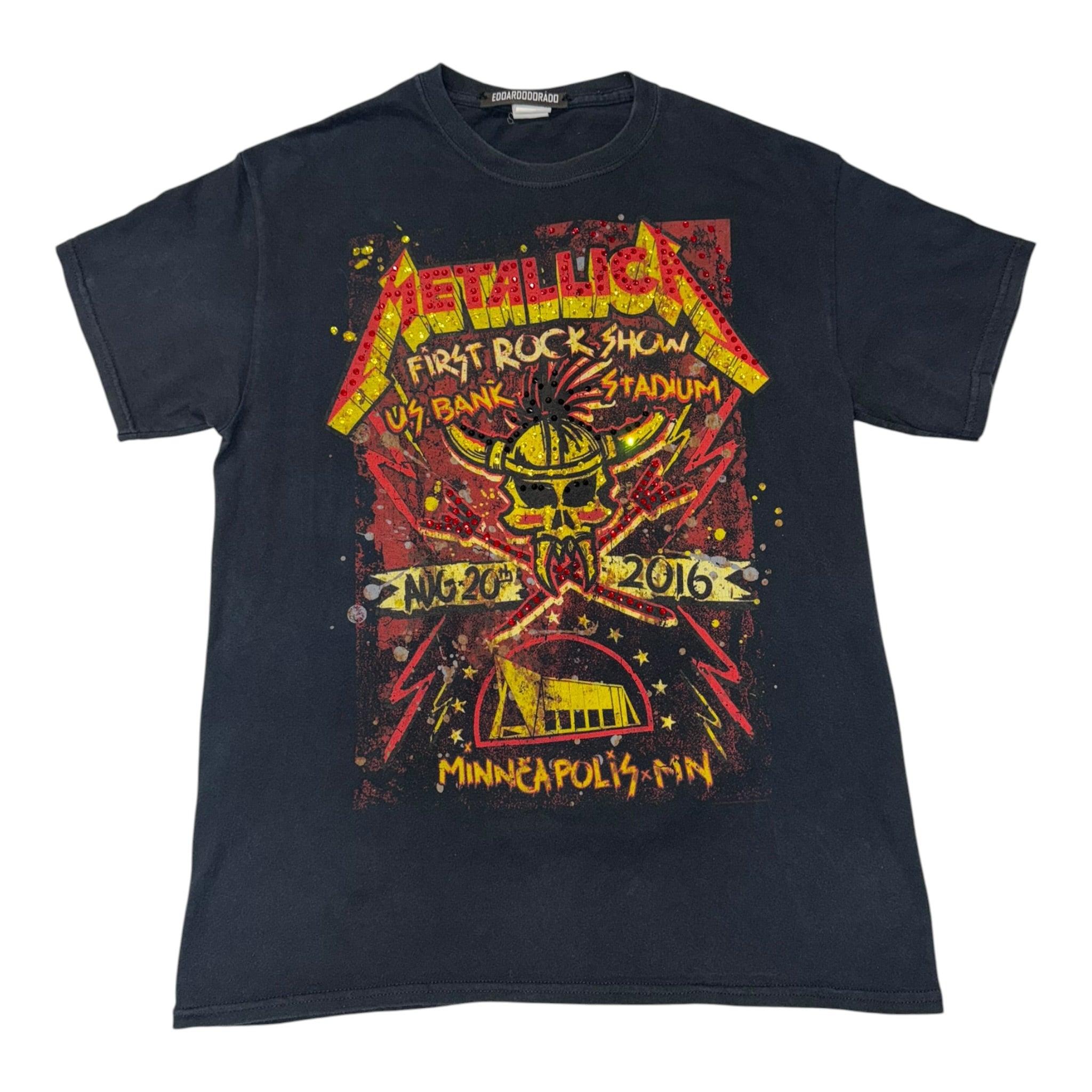 t shirt vintage con strass Metallica tg M