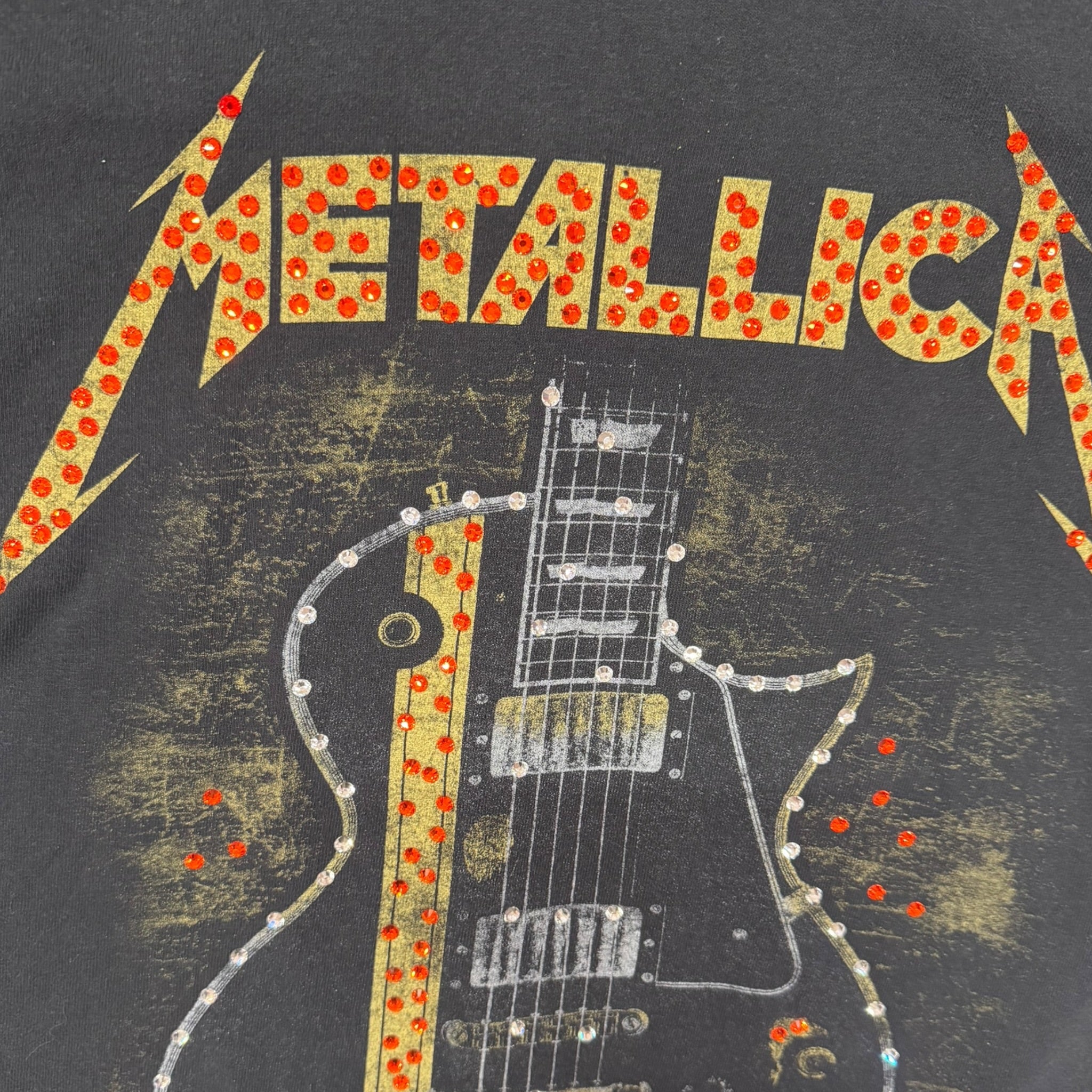 t shirt vintage con strass Metallica tg M