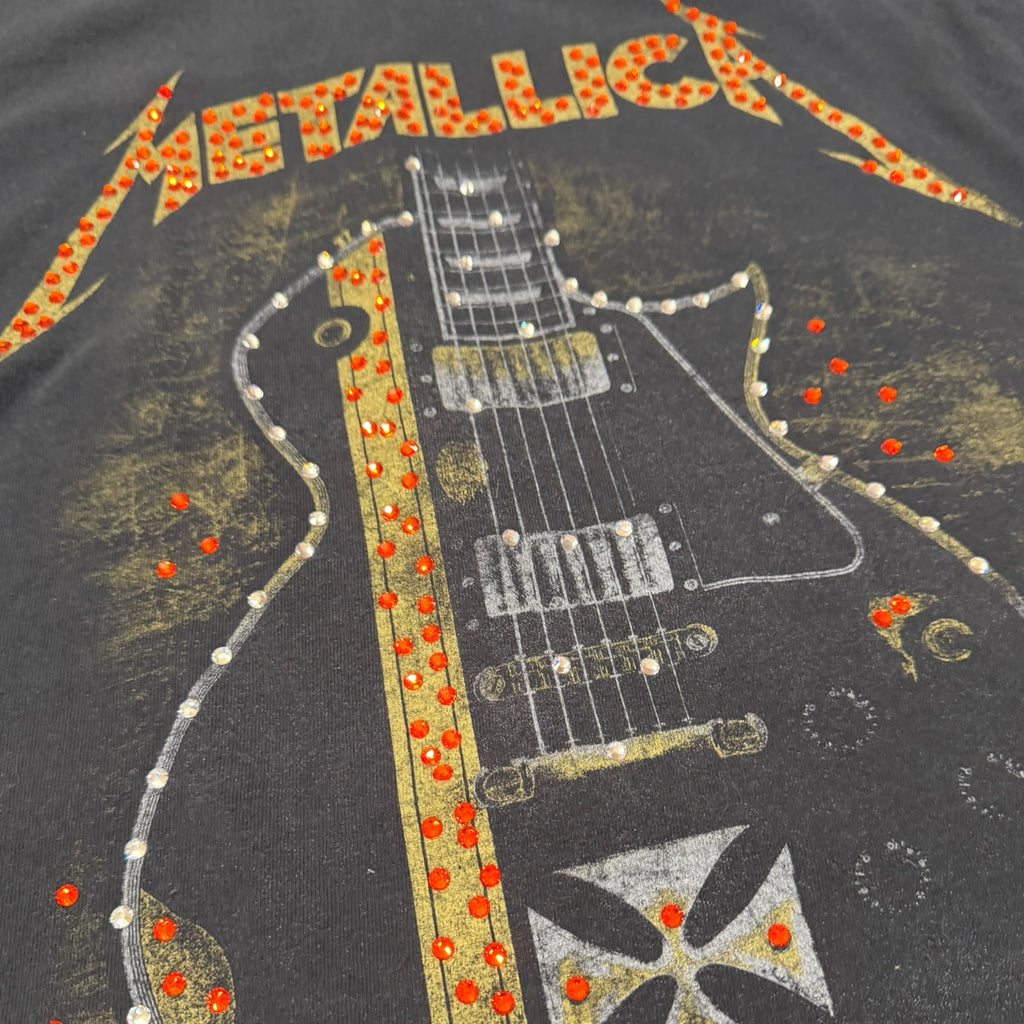 t shirt vintage con strass Metallica tg M