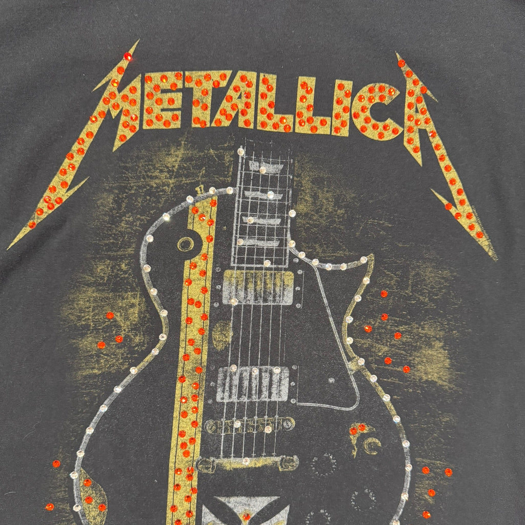 t shirt vintage con strass Metallica tg M