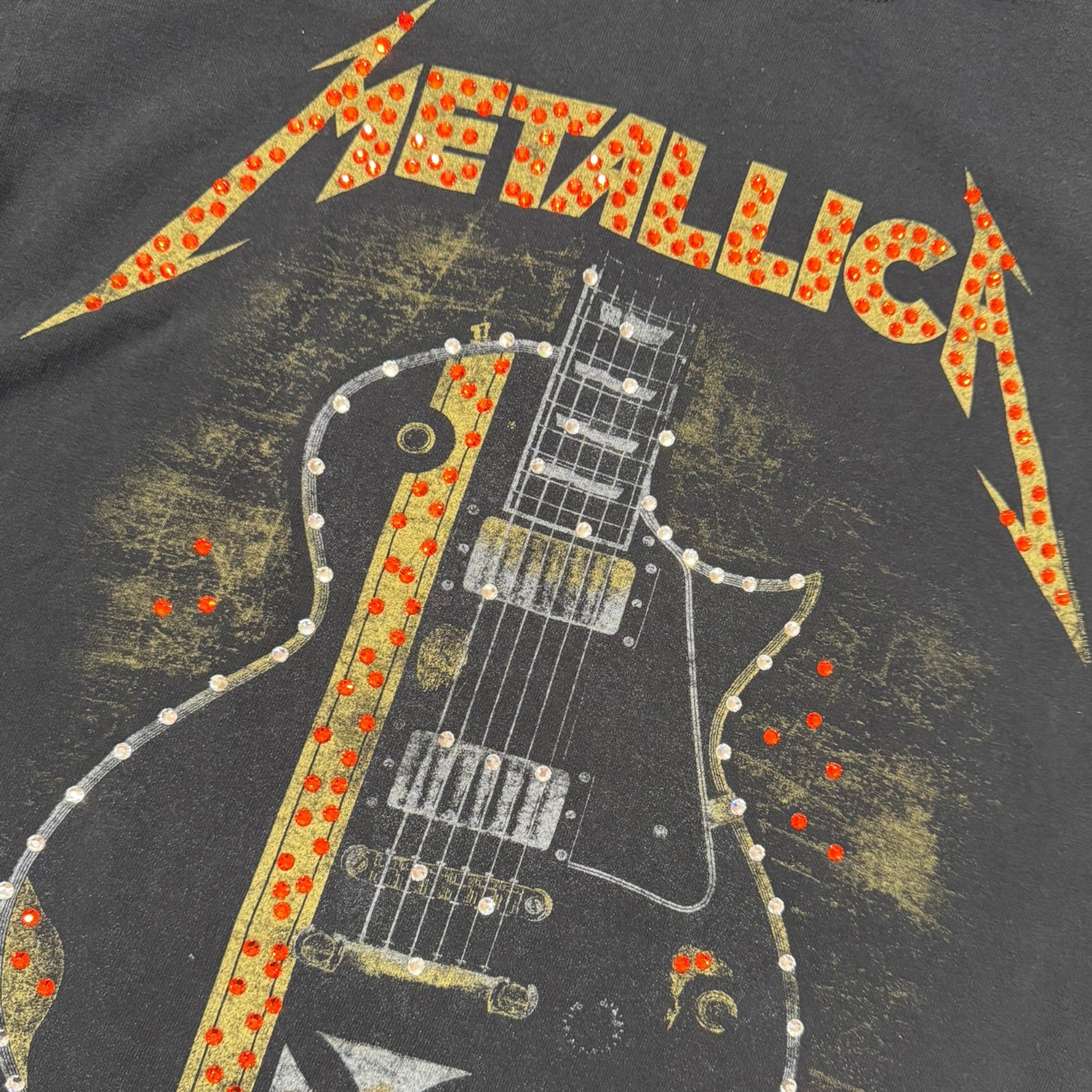 t shirt vintage con strass Metallica tg M