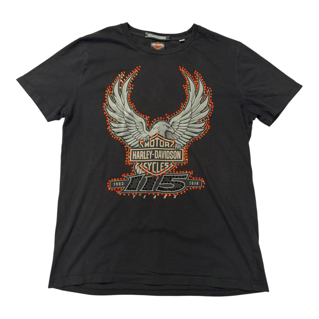 lt shirt vintage con strass harley davidson tg L