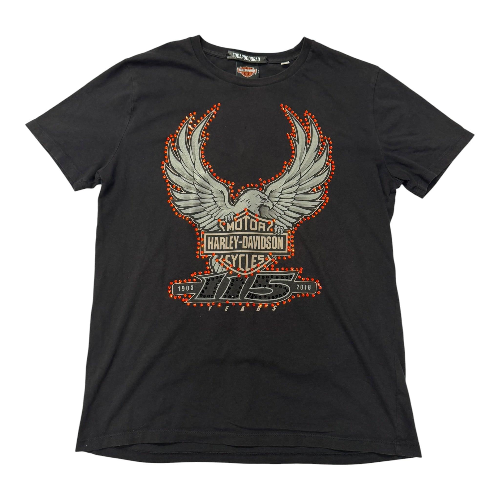 lt shirt vintage con strass harley davidson tg L