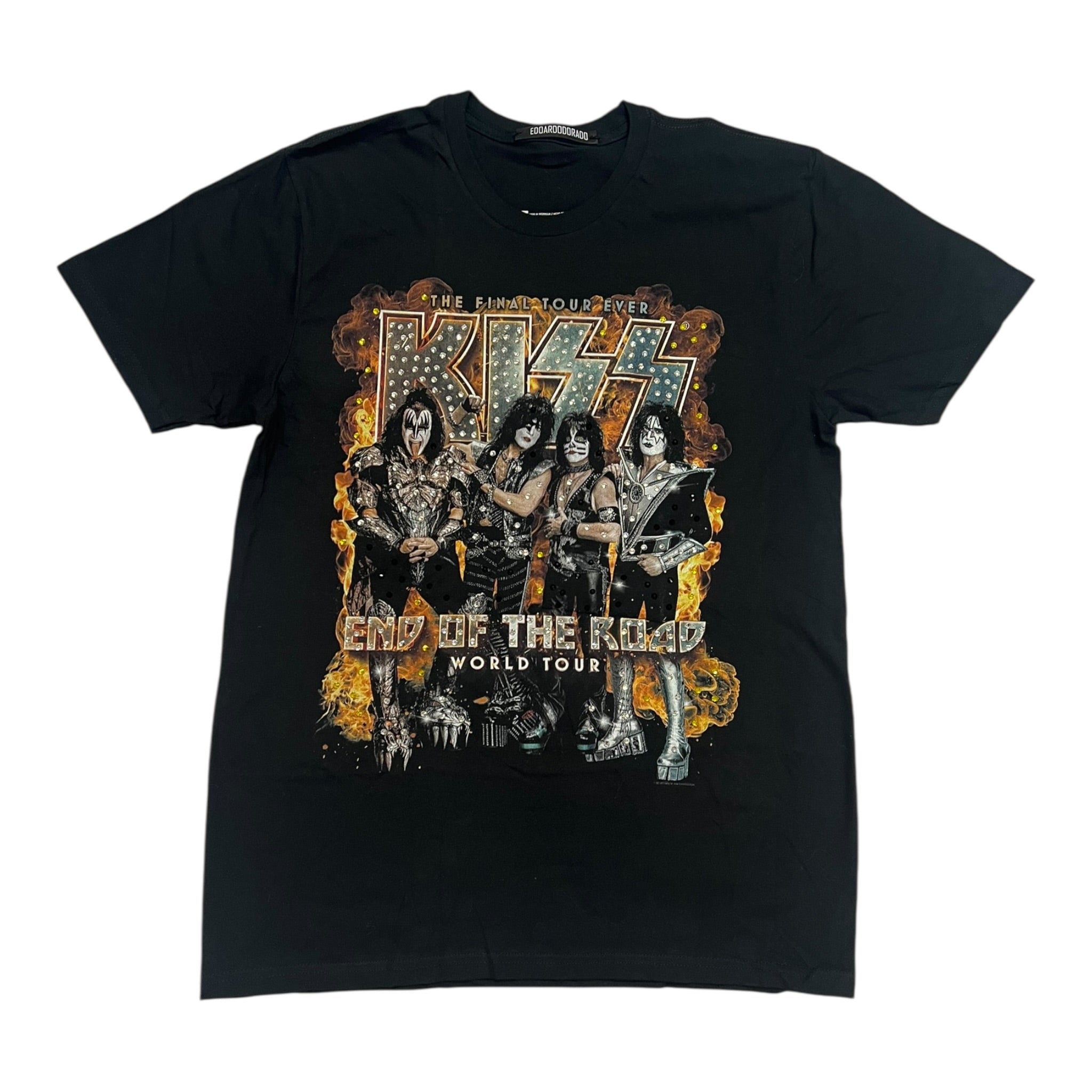 t shirt vintage con strass Kiss tg M