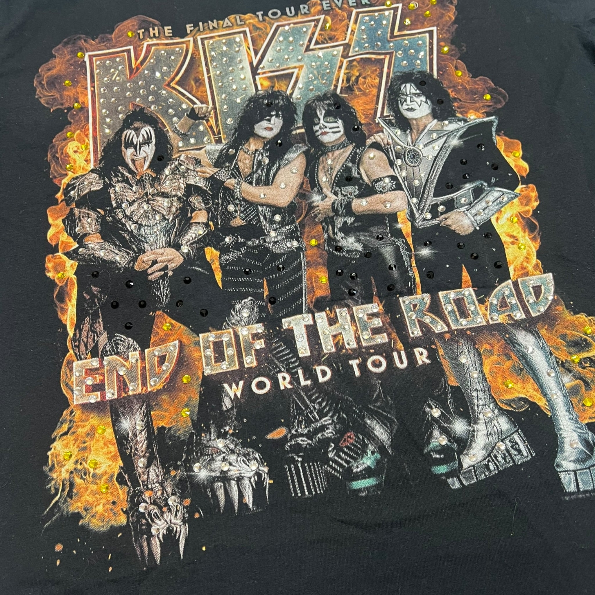 t shirt vintage con strass Kiss tg M