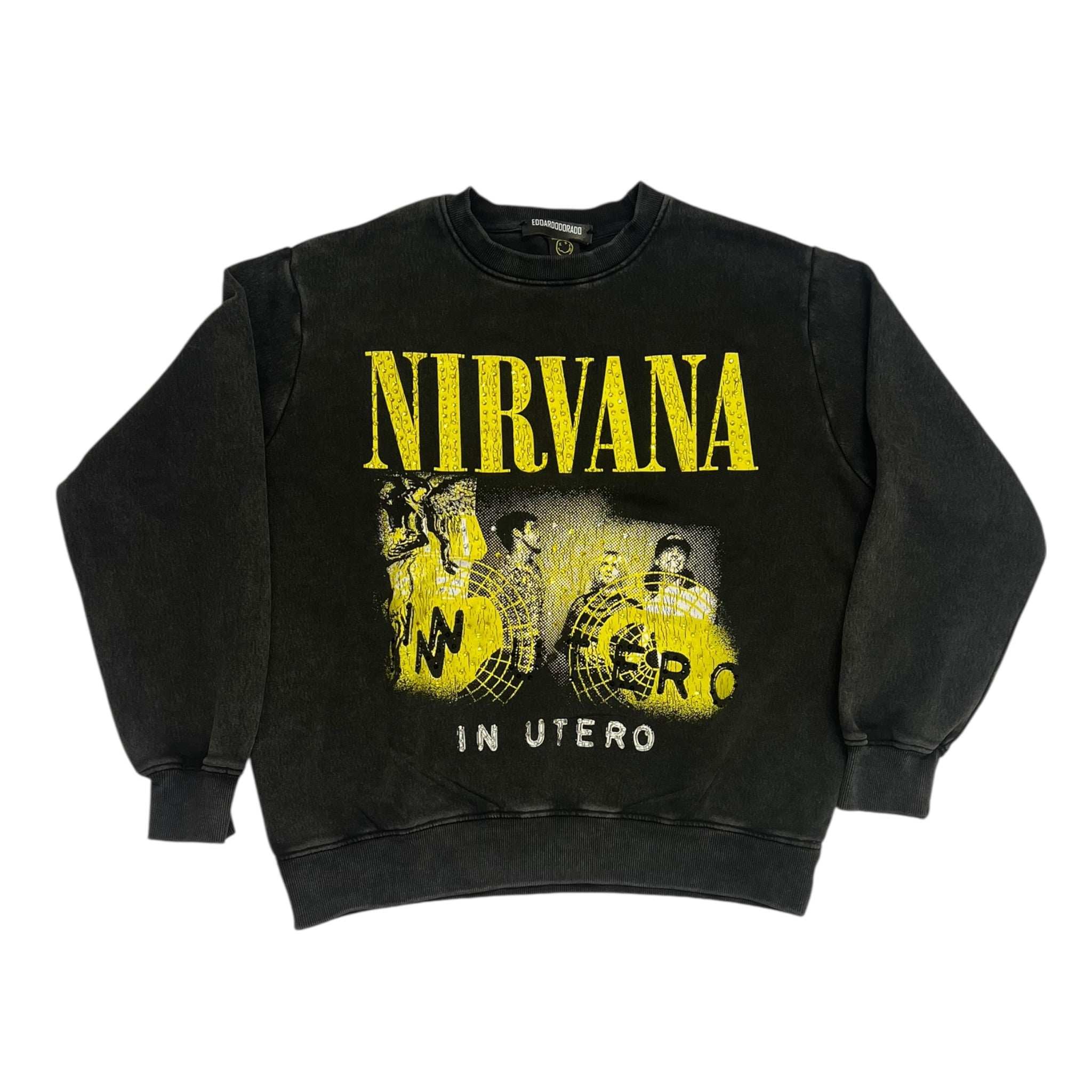 felpa vintage con strass Nirvana L
