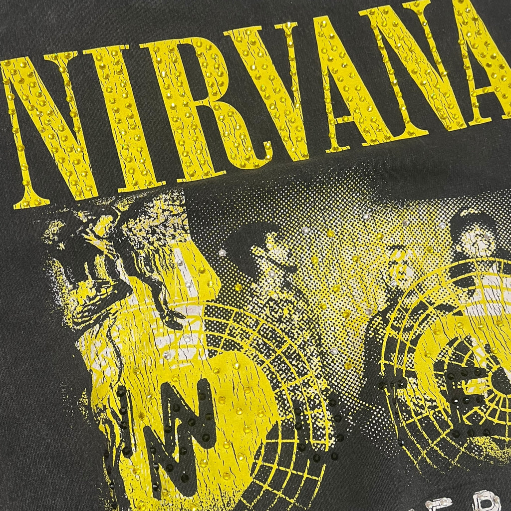 felpa vintage con strass Nirvana L