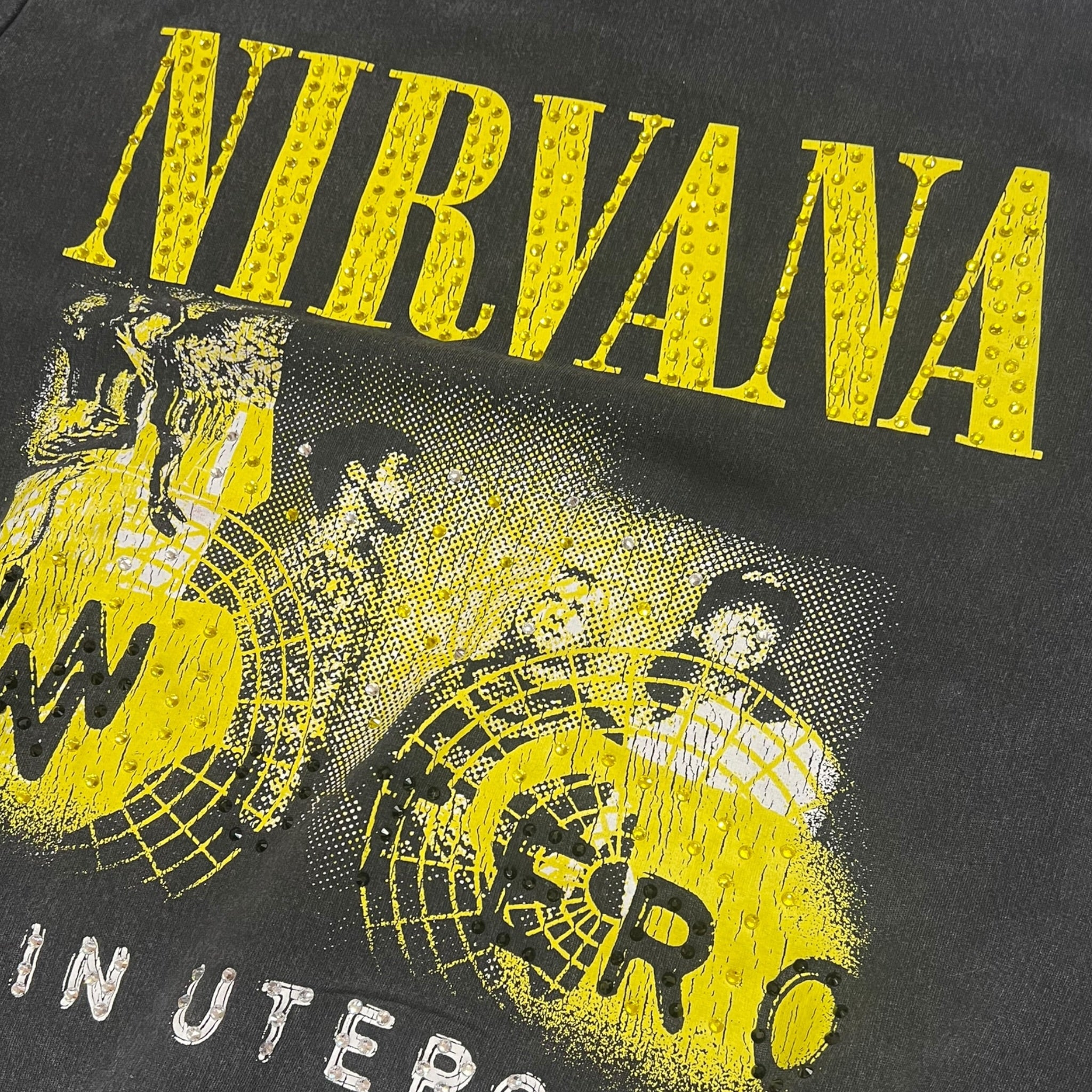 felpa vintage con strass Nirvana L