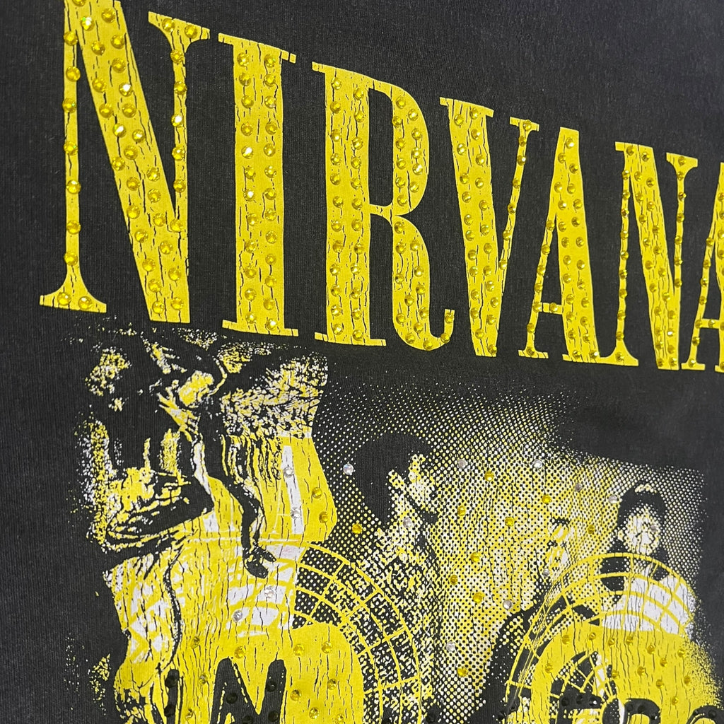 felpa vintage con strass Nirvana L