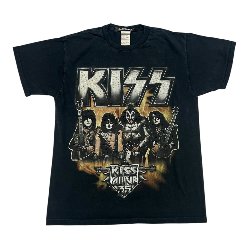 t shirt vintage con strass Kiss tg M