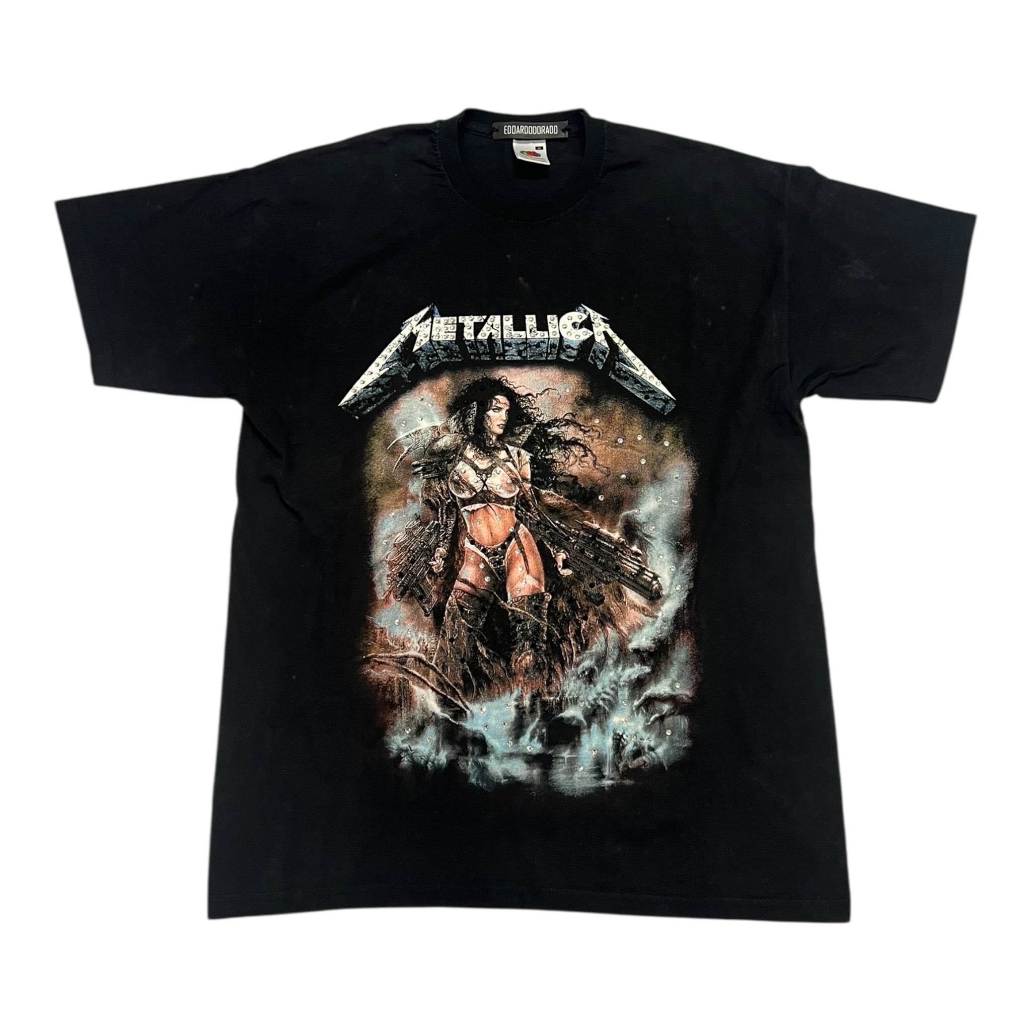 t shirt vintage con strass Metallica tg M