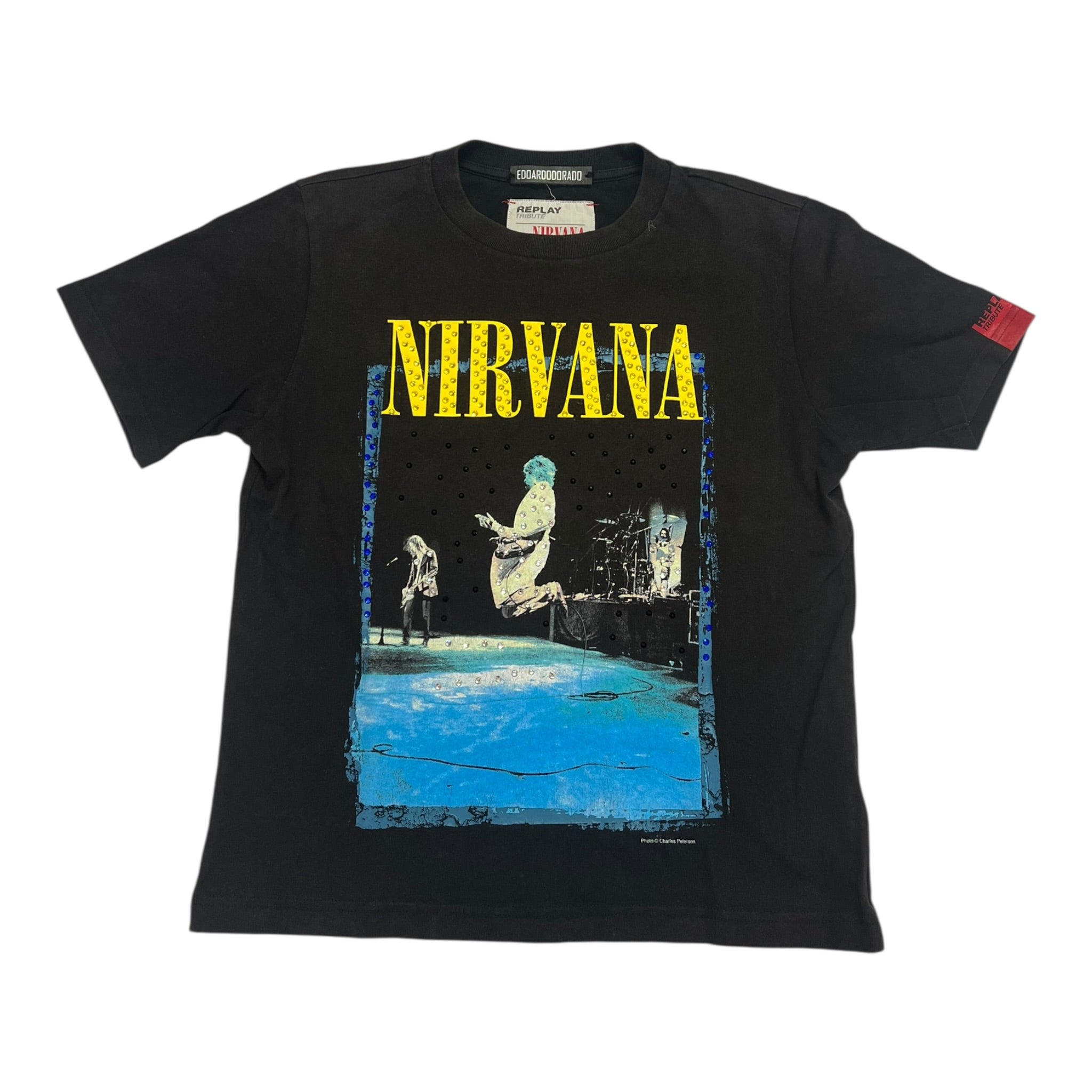 t shirt vintage con strass Nirvana tg M