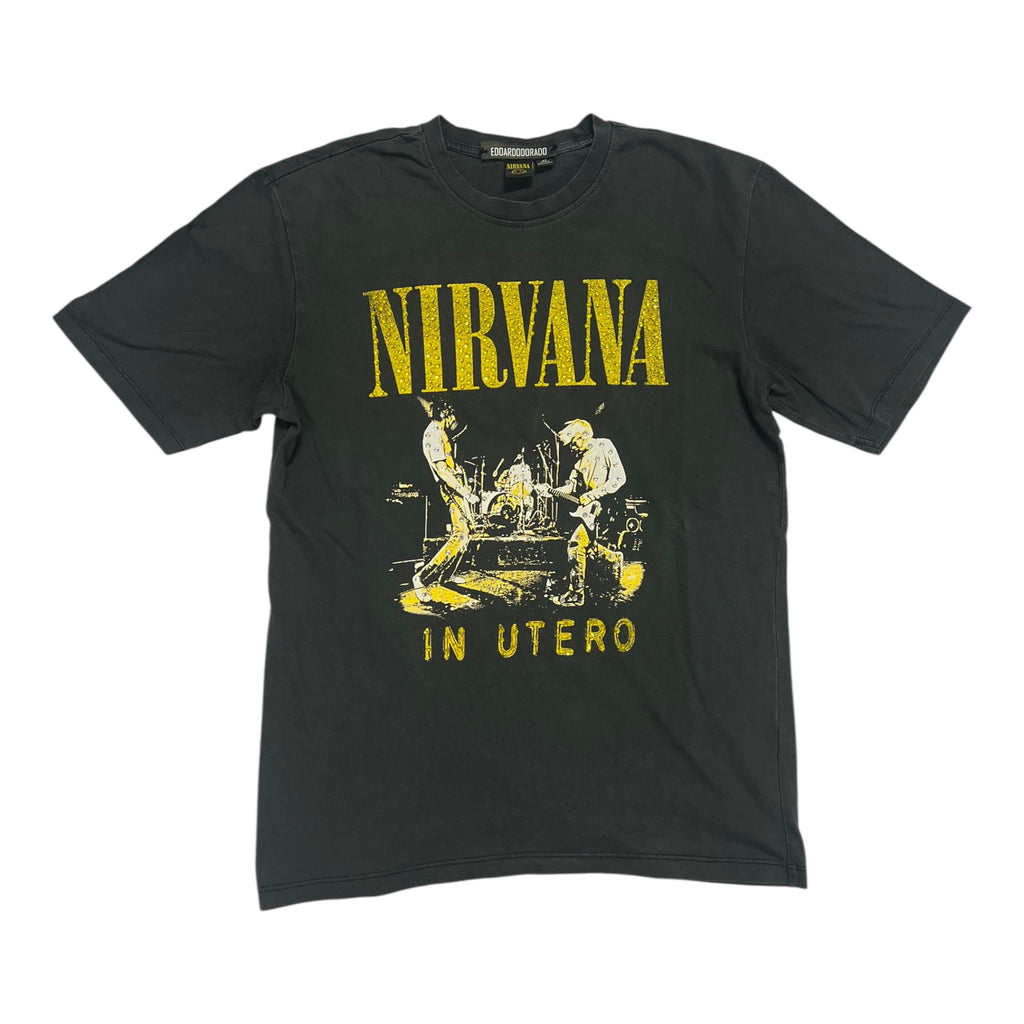 t shirt vintage con strass Nirvana tg S
