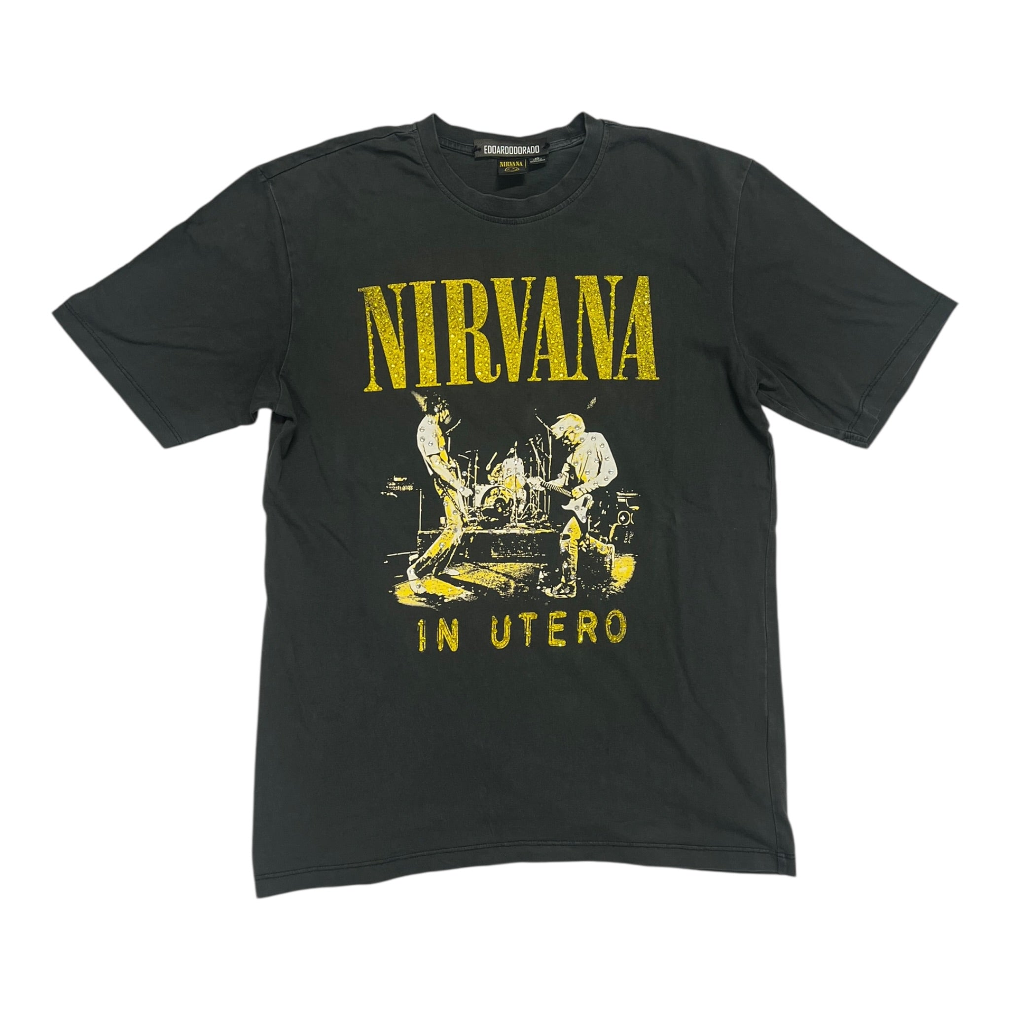 t shirt vintage con strass Nirvana tg S