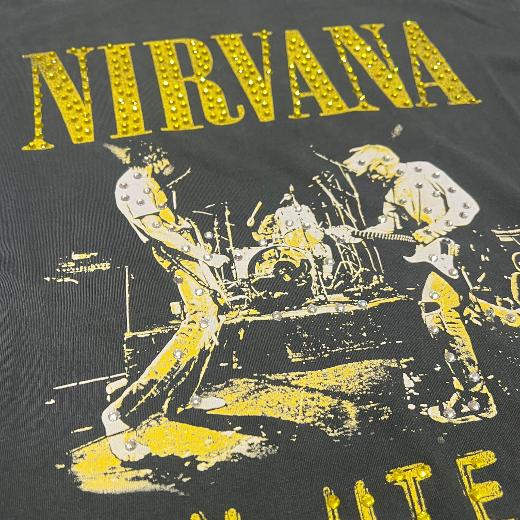 t shirt vintage con strass Nirvana tg S