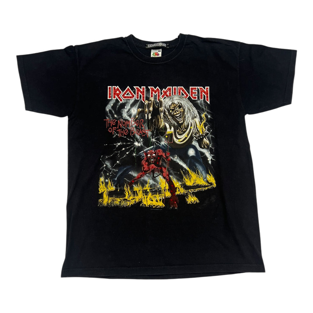 t shirt vintage con strass Iron Maiden tg M