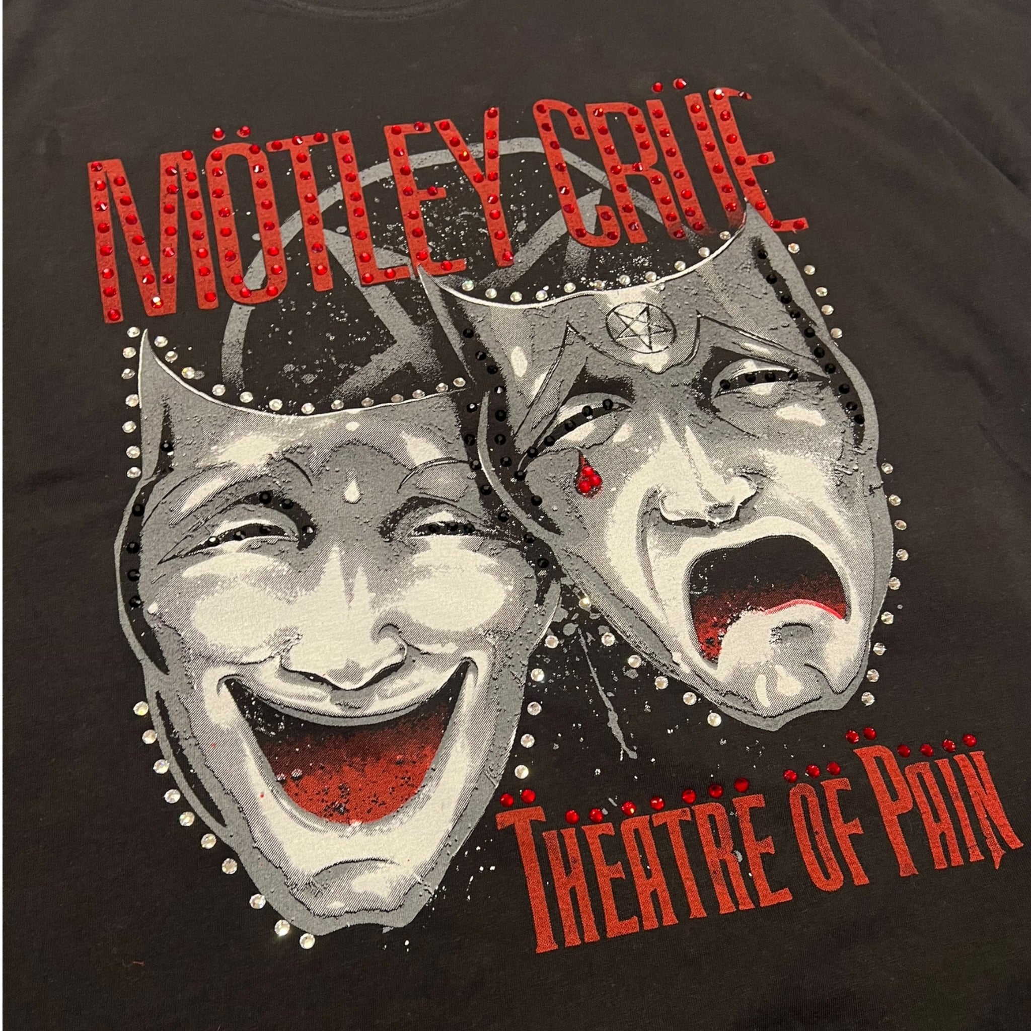 t shirt vintage con strass motley crue tg xl