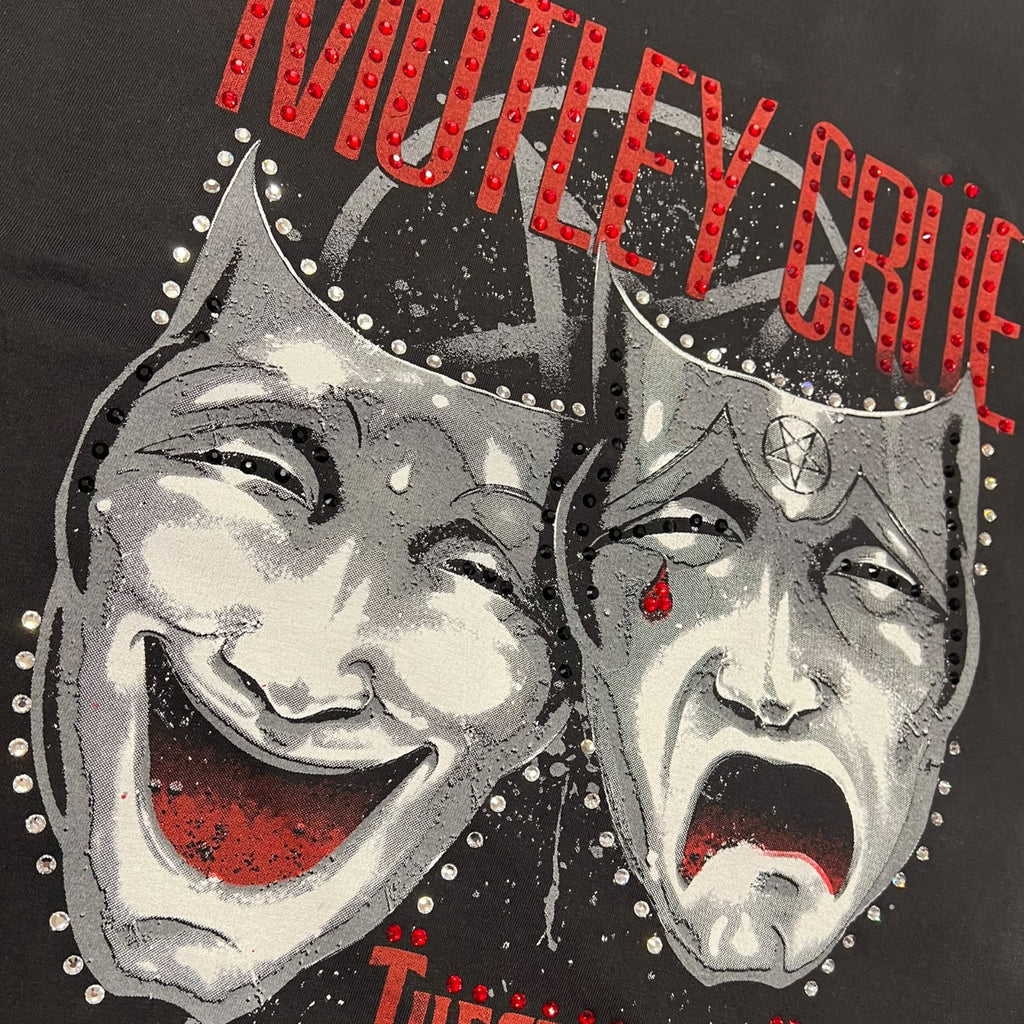 t shirt vintage con strass motley crue tg xl