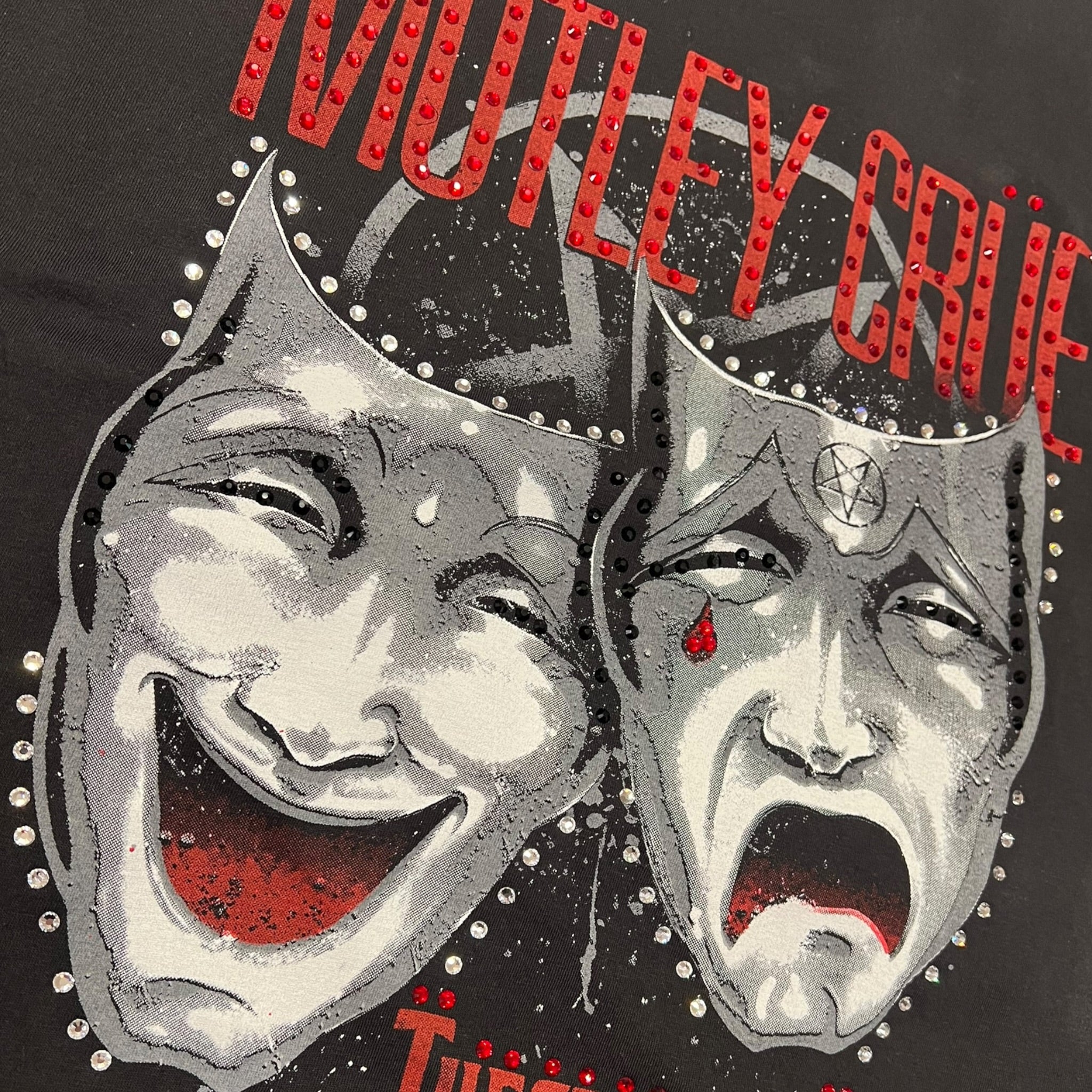 t shirt vintage con strass motley crue tg xl