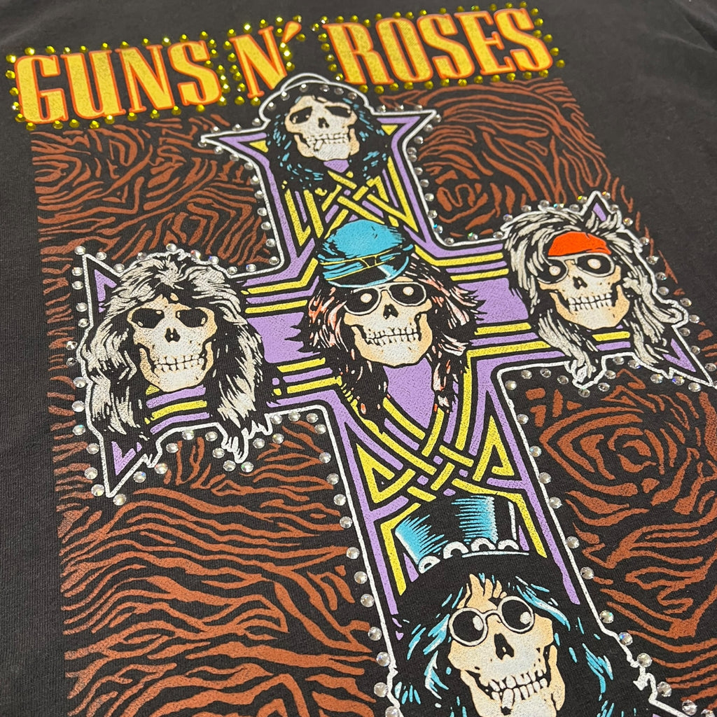 t shirt vintage con strass guns n roses  tg xl