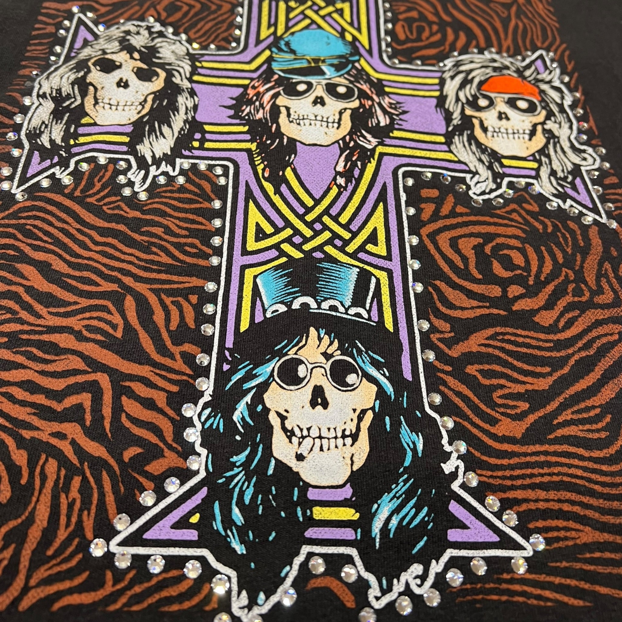 t shirt vintage con strass guns n roses  tg xl