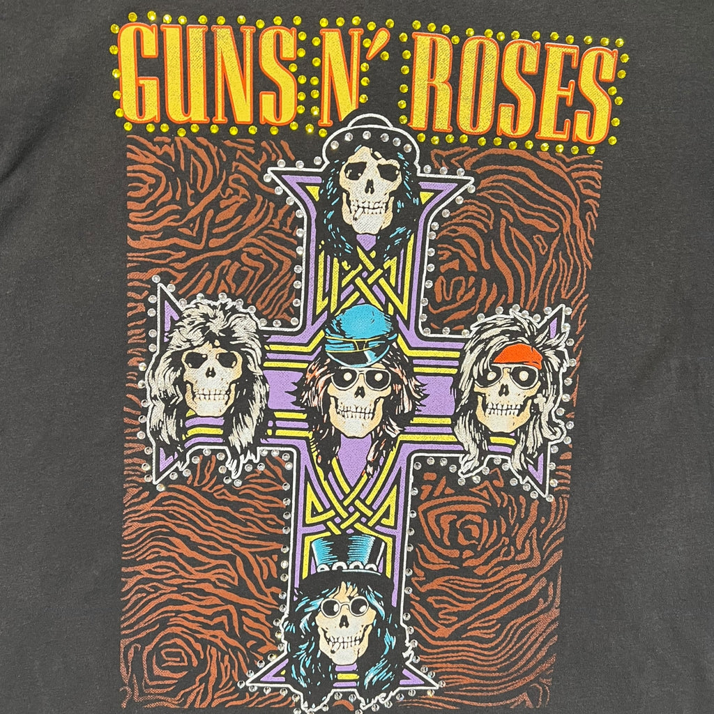 t shirt vintage con strass guns n roses  tg xl