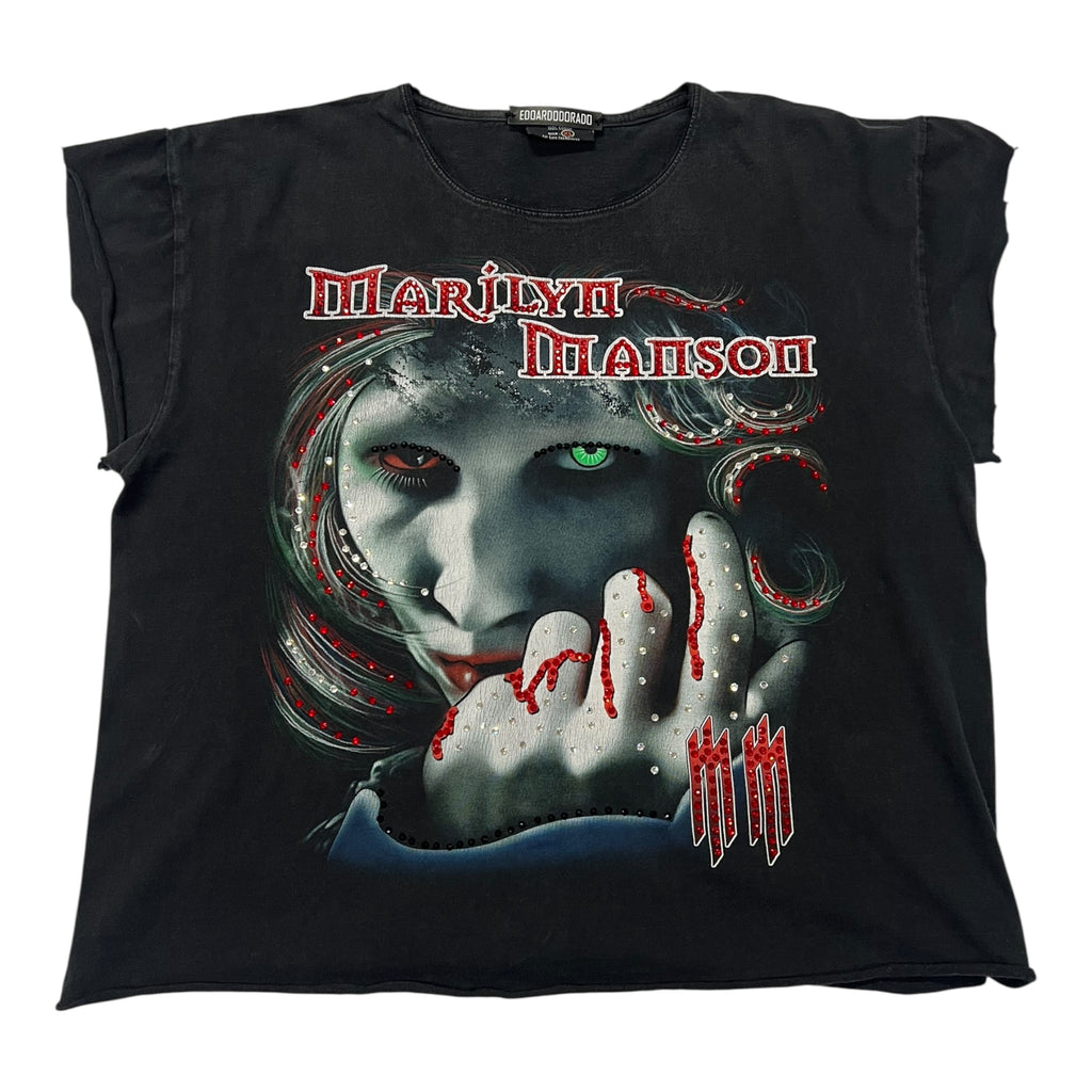 t shirt vintage con strass marilyn manson tg xl taglio vivo