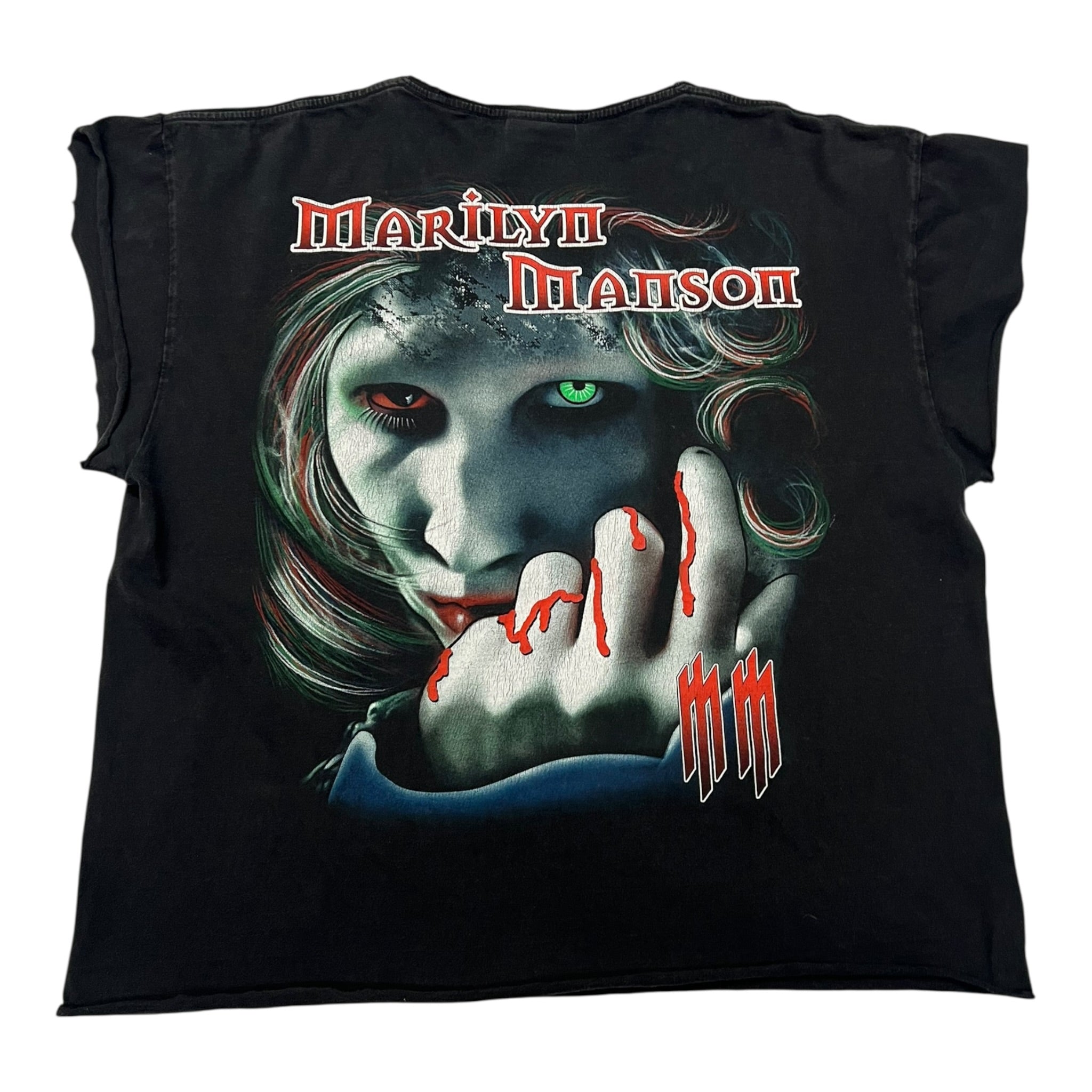 t shirt vintage con strass marilyn manson tg xl taglio vivo
