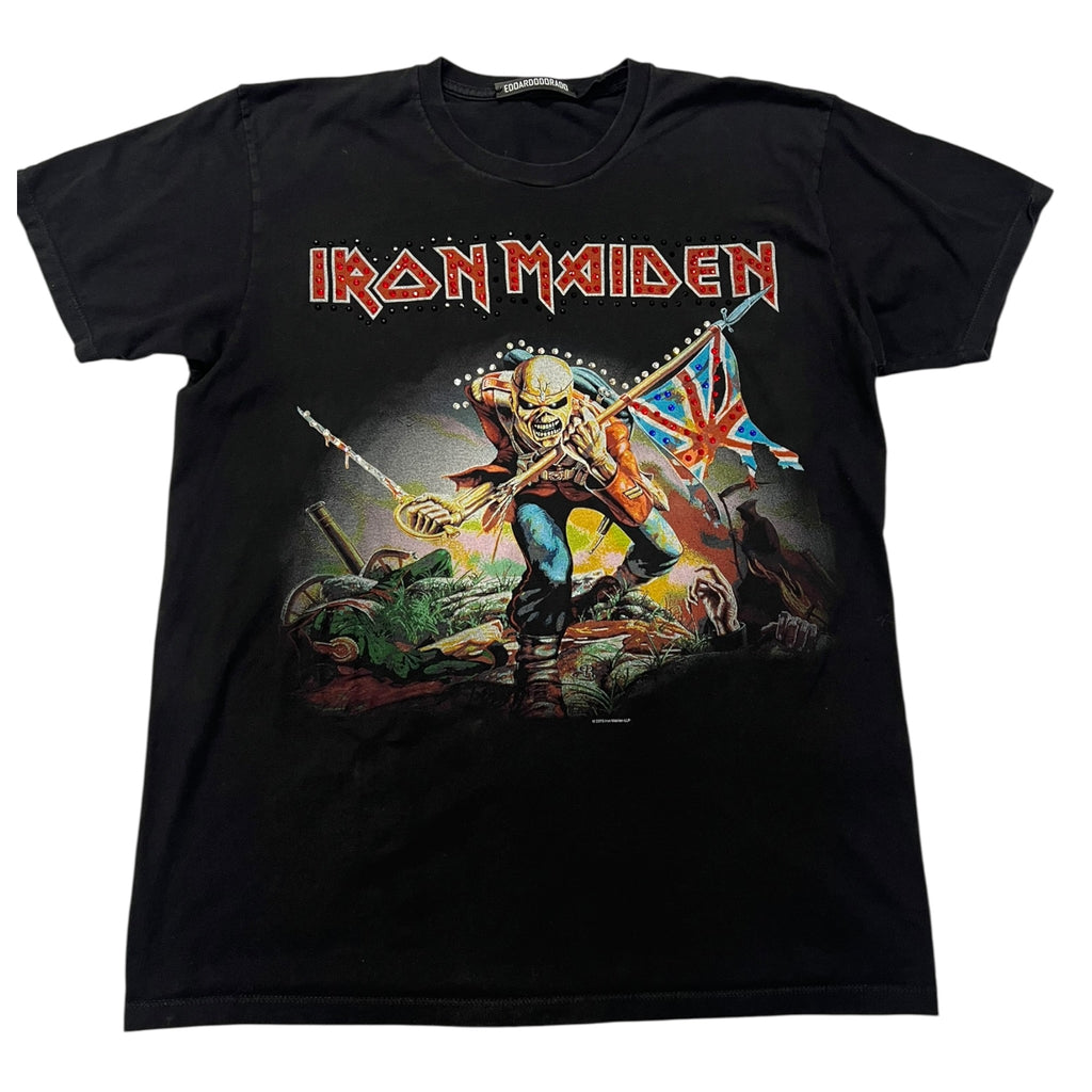 t shirt vintage con strass iron maiden  tg XL