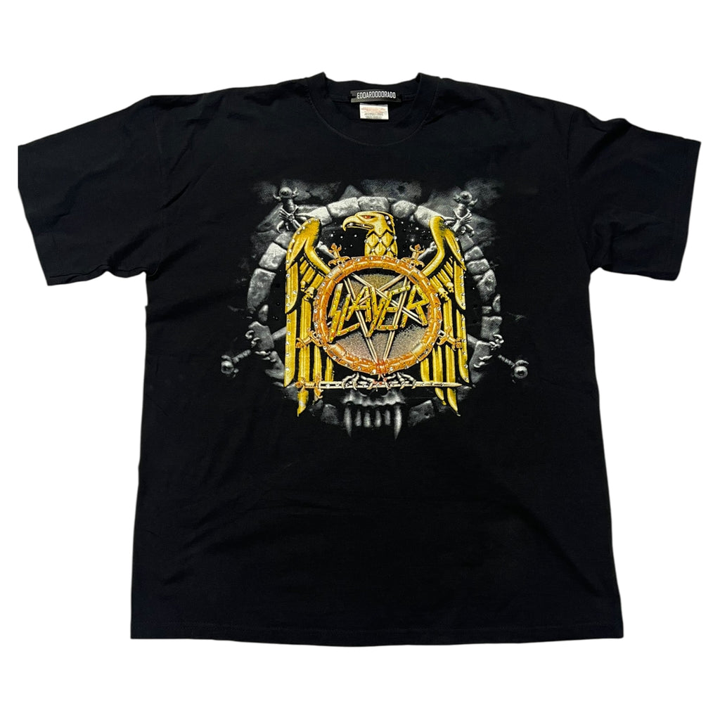 t shirt vintage con strass slayer  tg XL