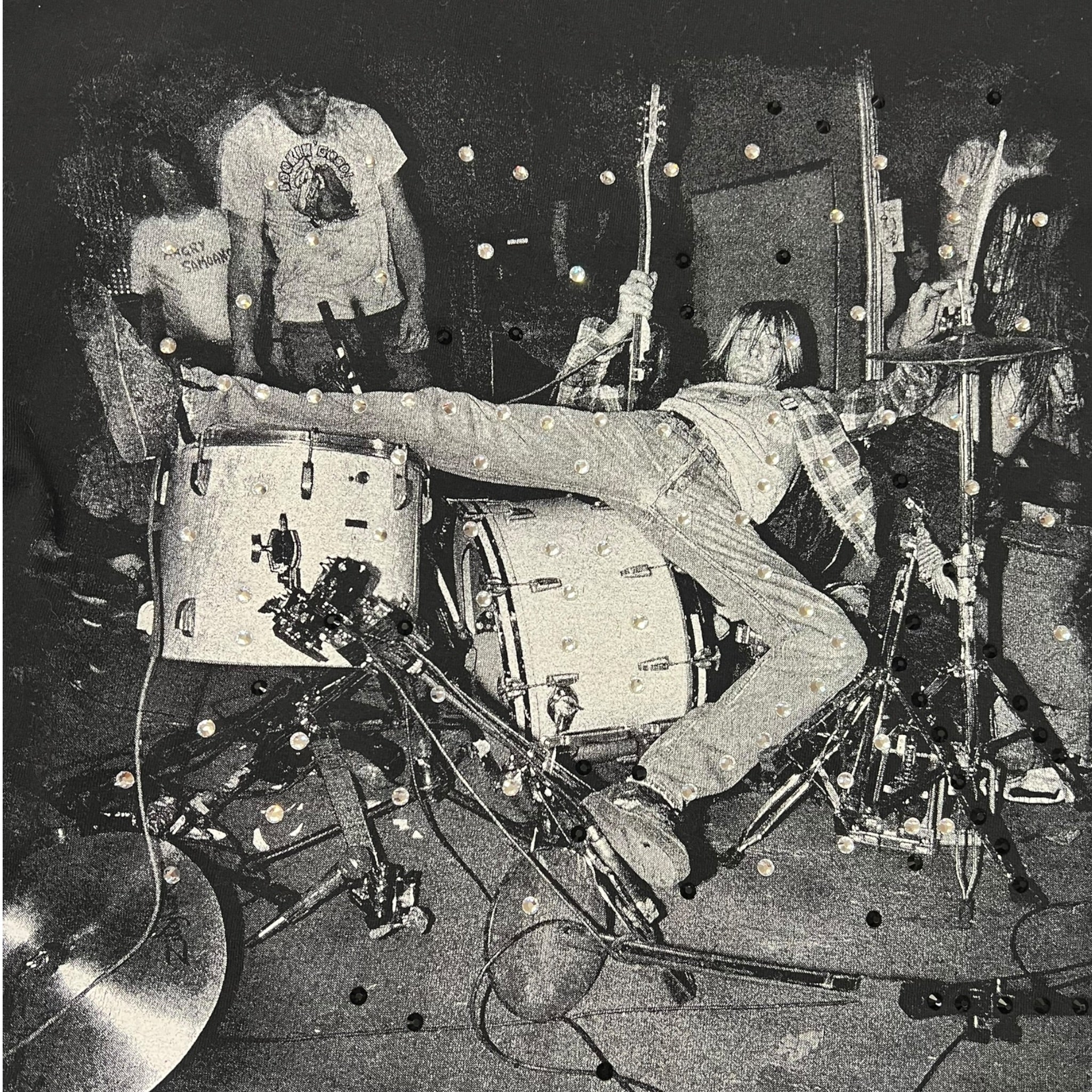 t shirt vintage con strass Nirvana tg S