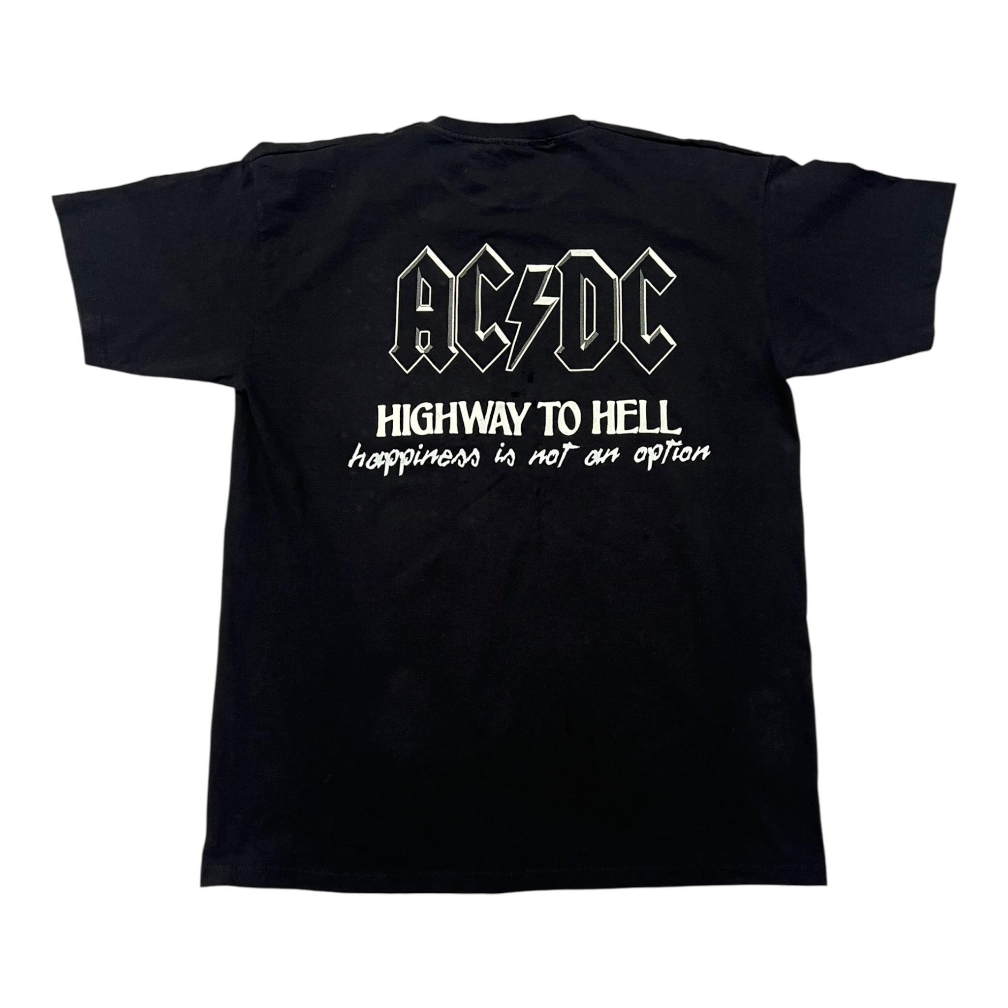t shirt vintage con strass ACDC tg L
