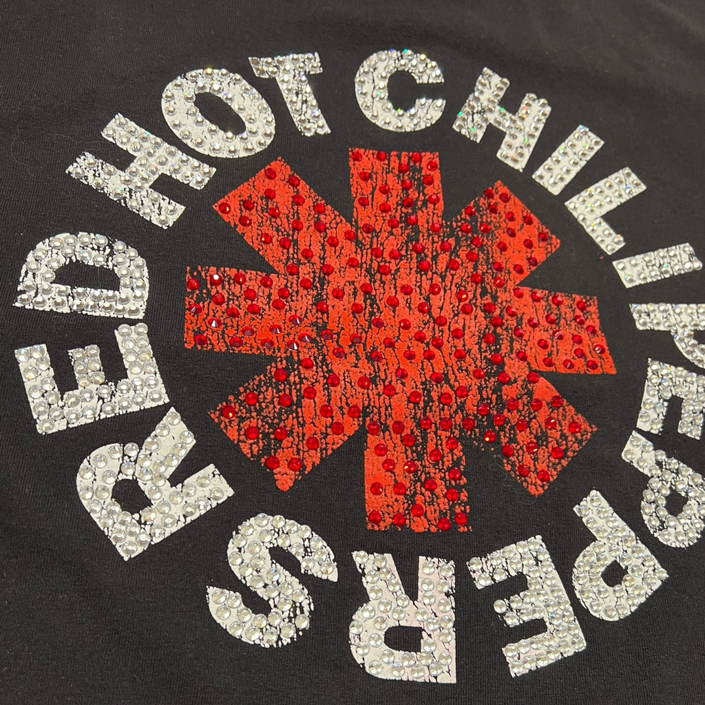 t shirt vintage con strass red hot chilli peppers tg M